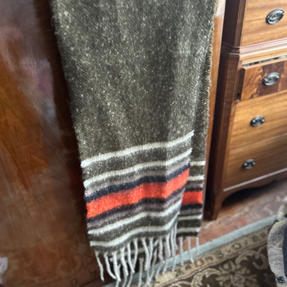 Striped Fringe Scarf